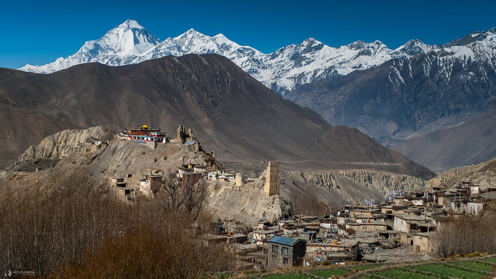 Jhong village and Dhaulagiri